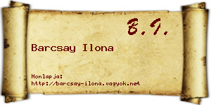 Barcsay Ilona névjegykártya